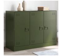 Sideboard Olive Green 99x39x73 cm Cold-Rolled Steel 6 Compartments 3 Doors 90kg