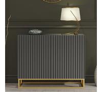 Mex Furniture LTD Sideboard Ripple 100cm - Dark Grey with Fluted Doors Mex Furniture LTD Dark Grey