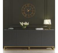 Mex Furniture LTD Sideboard Ripple Duo 200cm - Dark Grey with Fluted Doors Mex Furniture LTD Dark Grey