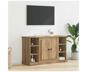 Sideboard Rustic Artisan Oak 100x35.5x60cm Engineered Wood 2 Doors Matte Knobs.