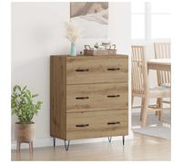 Sideboard Rustic Artisan Oak 69.5x34x90cm Engineered Wood & Iron Drawer Storage