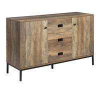 Sideboard Rustic Brown 120x39.5x77cm Particleboard & Metal Large Storage Cabinet