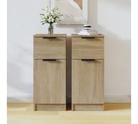 vidaXL Sideboards 2 pcs Sonoma Oak 30x30x70 cm Engineered Wood