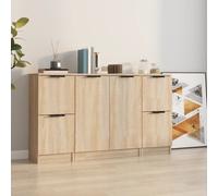 Sideboard set 3pc Sonoma Oak Engineered Wood 2×30x30x70 + 60x30x70cm Slim Modern