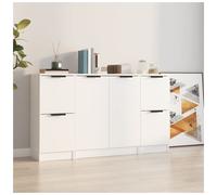 Sideboard Set 3pcs White Engineered Wood 2x30x30x70cm 1x60x30x70cm Minimalist