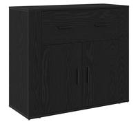 vidaXL Sideboard with Drawer Black Oak 80 x 33 x 70 cm Engineered Wood, Black