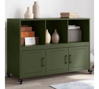 (green) vidaXL Sideboard Storage Cupboard Side Cabinet Highboard Olive Green Steel