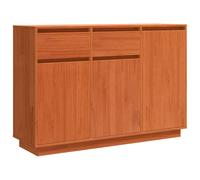 vidaXL Sideboard Wax Brown 110 x 34 x 75 cm Solid Pine Wood