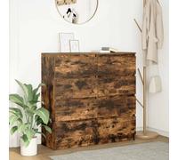 Sideboard Smoked Oak 100x35x99cm Engineered Wood Minimalist Storage Cabinet