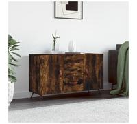 Sideboard Smoked Oak 100x36x60cm Engineered Wood 2 Doors 1 Drawer Luxe BlackLegs