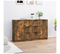 vidaXL Sideboards 2 pcs Smoked Oak 60x30x70 cm Engineered Wood