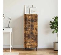 Sideboard Smoked Oak 34.5x33x92cm Engineered Wood Steel Legs 1-Door With Storage