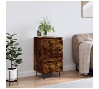 Sideboard Smoked Oak 40x35x70cm Engineered Wood & Iron Rustic Industrial Storage