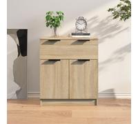 Sideboard Smoked Oak 60x30x70 cm Engineered Wood 1 Drawer 2 Door Modern Storage
