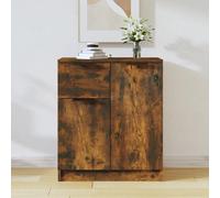 Sideboard Smoked Oak 60x30x70cm Engineered Wood 4 Compartment Drawer Minimalist