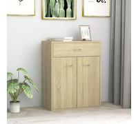 Sideboard Smoked Oak 60x30x75cm Engineered Wood 2 Doors & Drawer MinimalistRetro