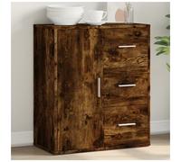 Sideboard Smoked Oak 60x31x70cm Engineered Wood 3 Drawers 1 Door Modern Slim