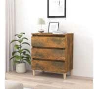 Sideboard Smoked Oak 60x35x69cm Engineered Wood 3-Drawer Minimalist Storage Slim