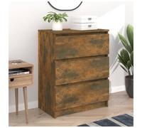 Sideboard Smoked Oak 60x35x76cm Engineered Wood 3 Drawers Compact Modern Buffet