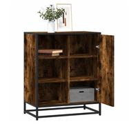 Sideboard Smoked Oak 62x35x76 cm Engineered Wood Metal Industrial Timeless Large