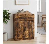 Sideboard Smoked Oak 66x34.5x87cm Engineered Wood 1 Drawer 2 Swing Doors Modern