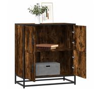 Sideboard Smoked Oak 68x35x76 cm Engineered Wood Metal Industrial Storage Small