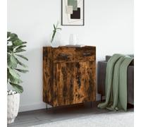 Sideboard Smoked Oak 69.5x34x90 cm Engineered Wood with Metal Legs extra storage