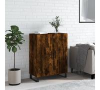Sideboard Smoked Oak 69.5x34x90cm Engineered Wood Metal Feet Storage SlimUnit UK
