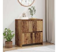 Sideboard Smoked Oak 70x41x75 cm Engineered Wood 4-Door Minimalist Cabinet Retro