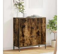 Sideboard Smoked Oak 79.5 x 33 x 82 cm Engineered Wood 3-Drawer Modern Sturdy XL