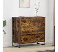 Sideboard Smoked Oak 79x36x75.5cm Engineered Wood Industrial Storage Drawer Slim