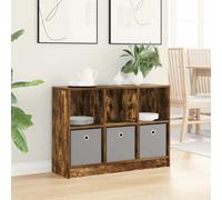 Sideboard Smoked Oak 88.5x27.5x63.5cm Engineered Wood 3 Drawer Modern MinimalTop