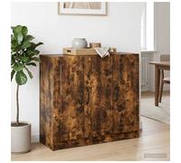 Sideboard Smoked Oak 89 x 34.5 x 77 cm Engineered Wood 3-Door Storage Unit Large