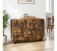 Sideboard Smoked Oak 89x34.5x60cm Engineered Wood 2 Drawers 2 Door Storage Ideal