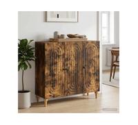 Sideboard Smoked Oak 89x34.5x80cm Engineered Wood 3-Door Storage Cabinet Modern