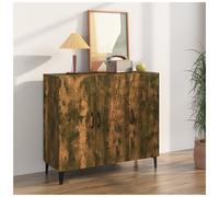 Sideboard Smoked Oak 90x34x80 cm Engineered Wood 3-Door Compact Storage Console