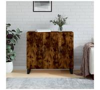 Sideboard Smoked Oak 90x34x80cm Engineered Wood 3-Door Gold Handle Modern Solid