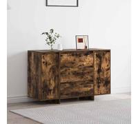 Sideboard Smoked Oak Engineered Wood 120x41x75cm Modern 3 Drawers 2 Doors Free.