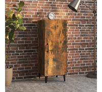 Sideboard Smoked Oak Engineered Wood 34.5x34x90cm Modern Storage Cabinet Slim UK