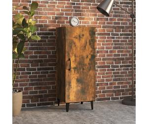 Sideboard Smoked Oak Engineered Wood 34.5x34x90cm Modern Storage Cabinet Slim UK