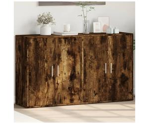 Sideboard Smoked Oak Engineered Wood 60x31x70 cm 2-Door Minimalist Storage Pair