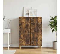 Sideboard Smoked Oak Engineered Wood 66x34.5x90cm 2 Doors 2 Shelves Slim Storage