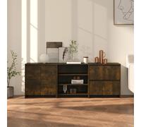 Sideboard Smoked Oak Engineered Wood 70x40x75cm Modern Storage Cabinet 3pc Set
