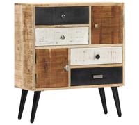 Sideboard Solid Mango Wood Brown 70x30x78cm 4 Drawers 2 Doors Mid-Century Retro
