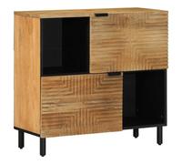 Sideboard Solid Mango Wood Brown 80x33x75 cm Rustic Storage Cabinet with Drawers