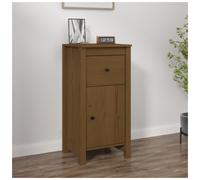 Sideboard Solid Pine Honey Brown 40x35x80cm Slim Storage Cabinet RusticBlackKnob