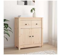 Sideboard Solid Pine Natural Finish 70x35x80 cm -Brown Storage 2-Doors