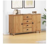 Sideboard Solid Pine Wood Brown 133.5x40x79cm 4 Drawers 2 Doors RusticStorageXL