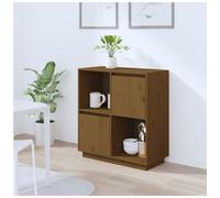 Sideboard Solid Pine Wood Honey Brown 74x35x80 cm Rustic Storage Cabinet 2-Door