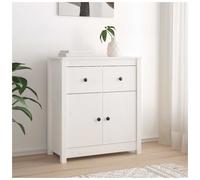 Sideboard Solid Pine Wood White 70x35x80cm Modern Storage Cabinet for diningroom